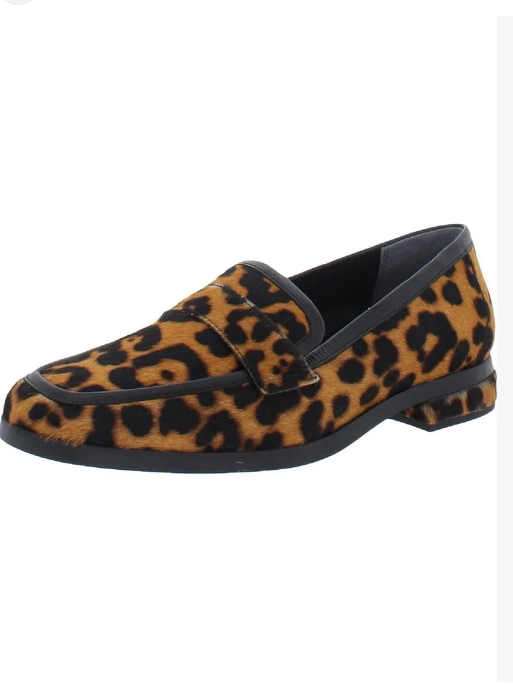 Vionic Womens Sellah Calf Hair Animal Print Loafers Shoes Sz 7 Preppy Fall Comfy